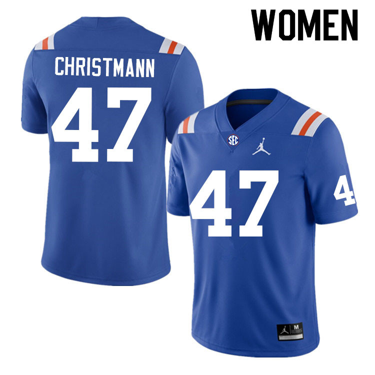 Women #47 Jace Christmann Florida Gators College Football Jerseys Sale-Throwback